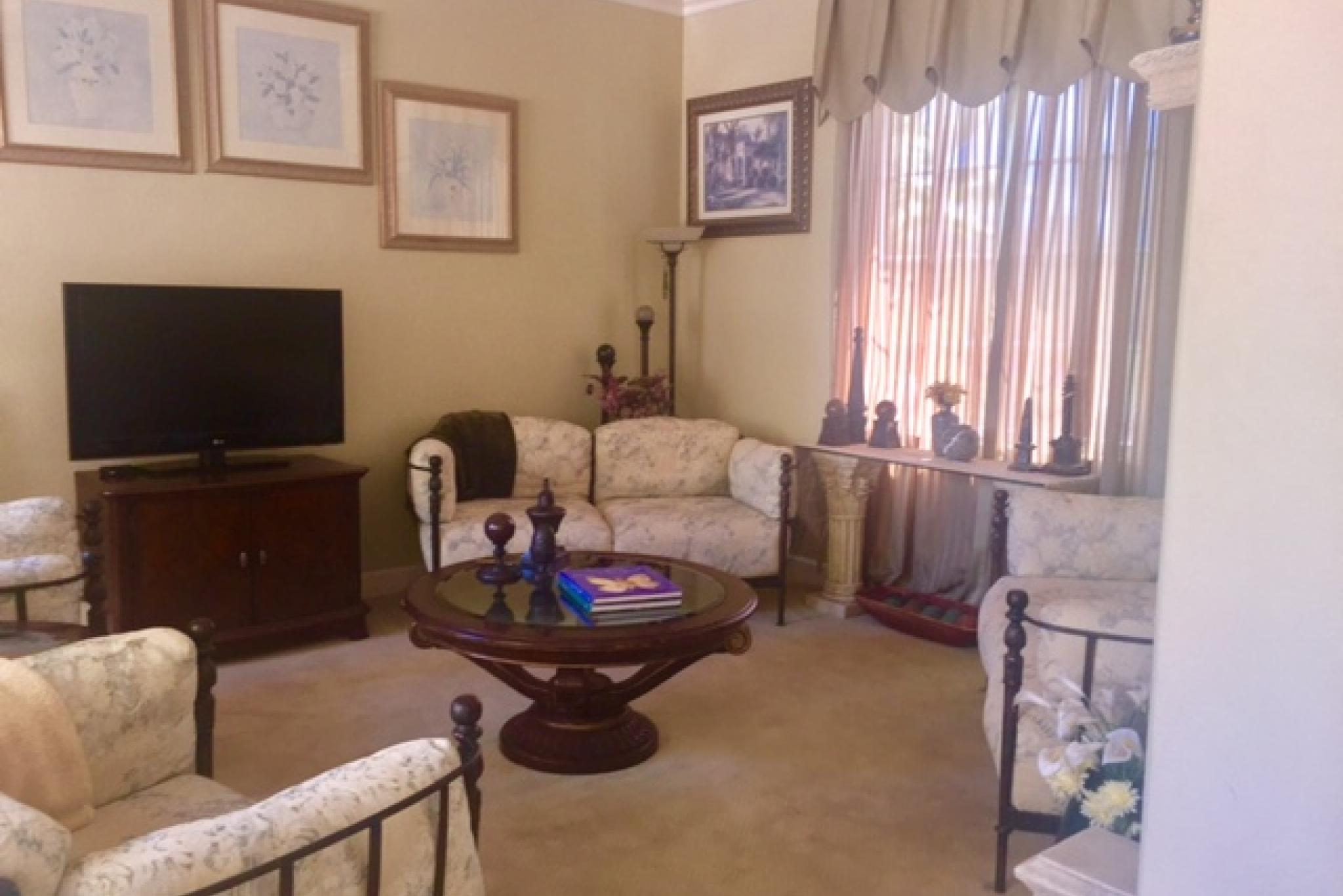 Garden Abode - just one of the many elegant seating areas for resident's enjoyment